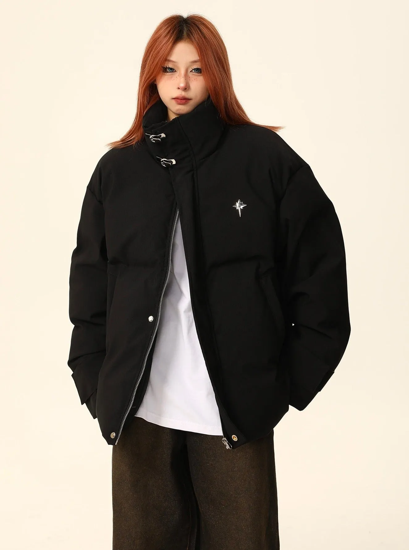 Quilted Stand Collar Padded Jacket