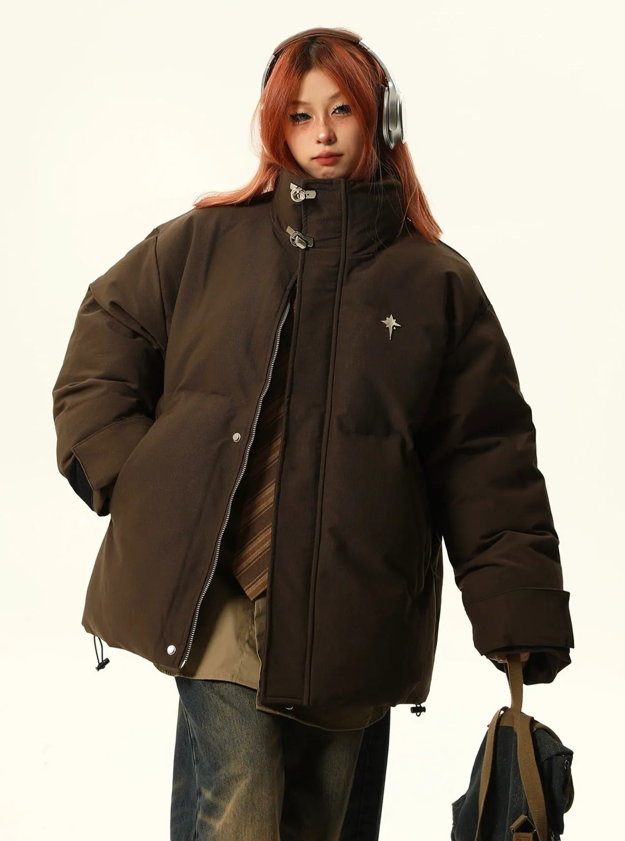 Quilted Stand Collar Padded Jacket