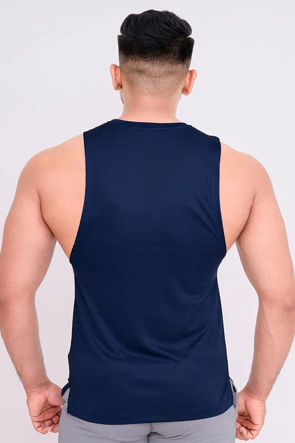 QUIRKY GYM VEST NAVY BLUE- O STREE