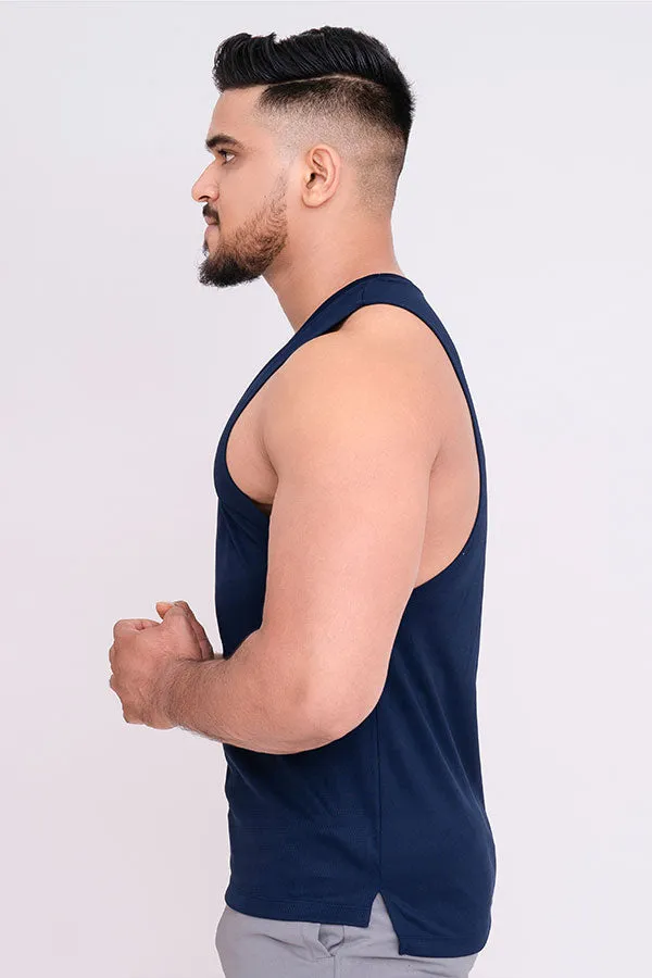 QUIRKY GYM VEST NAVY BLUE- O STREE