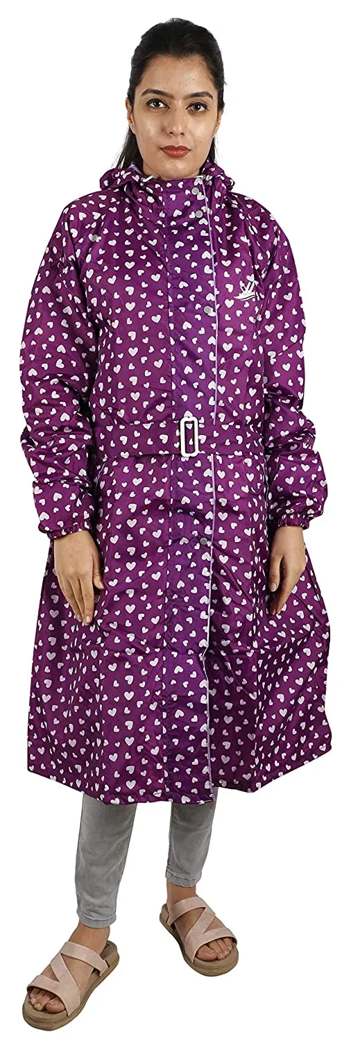 Romano nx Waterproof Heart Print Rain Overcoat for Women