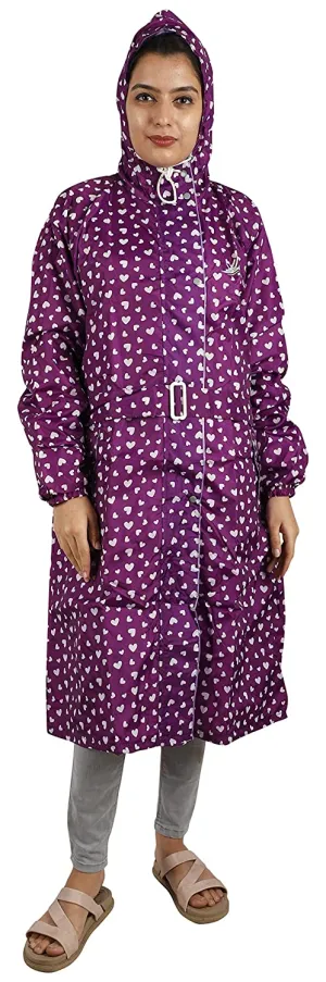 Romano nx Waterproof Heart Print Rain Overcoat for Women