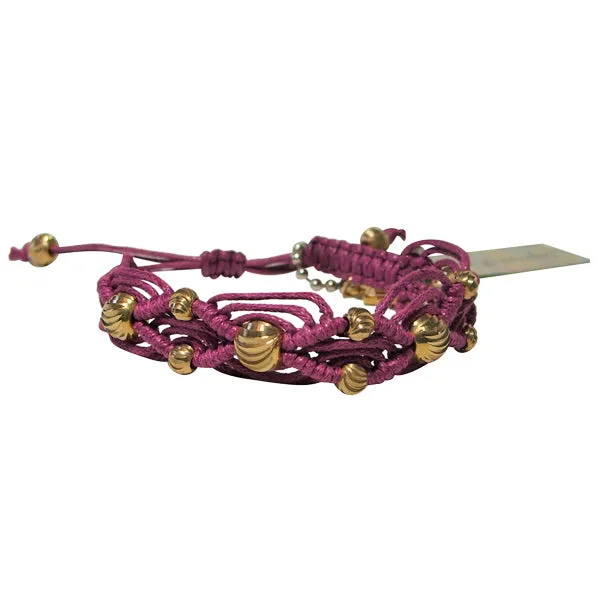 Rose Gonzales "Sienna" Sorbet Collection Woven Boho Bracelet in Burgundy