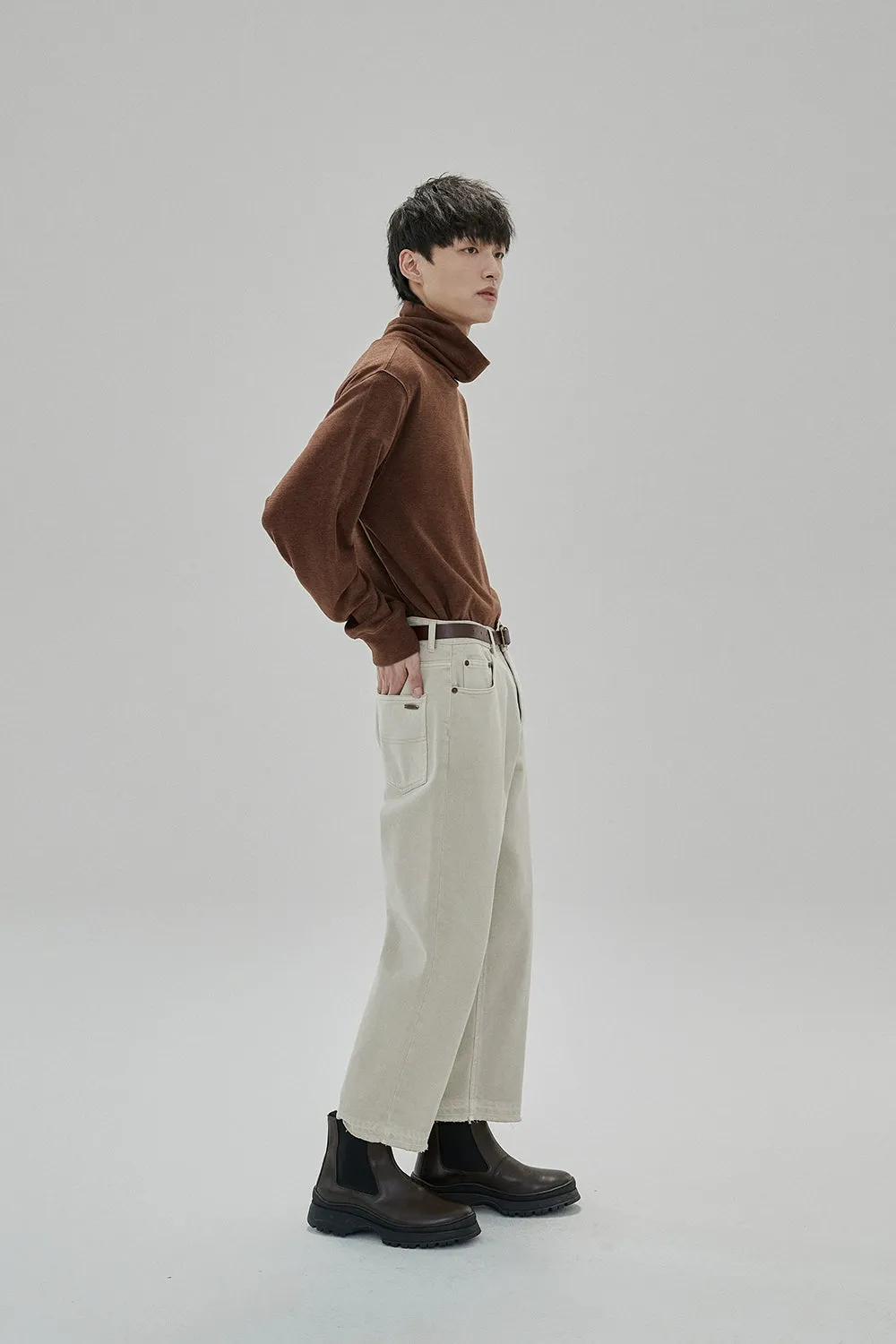 Ruched Turtleneck Oversized Long Sleeve Base Layer