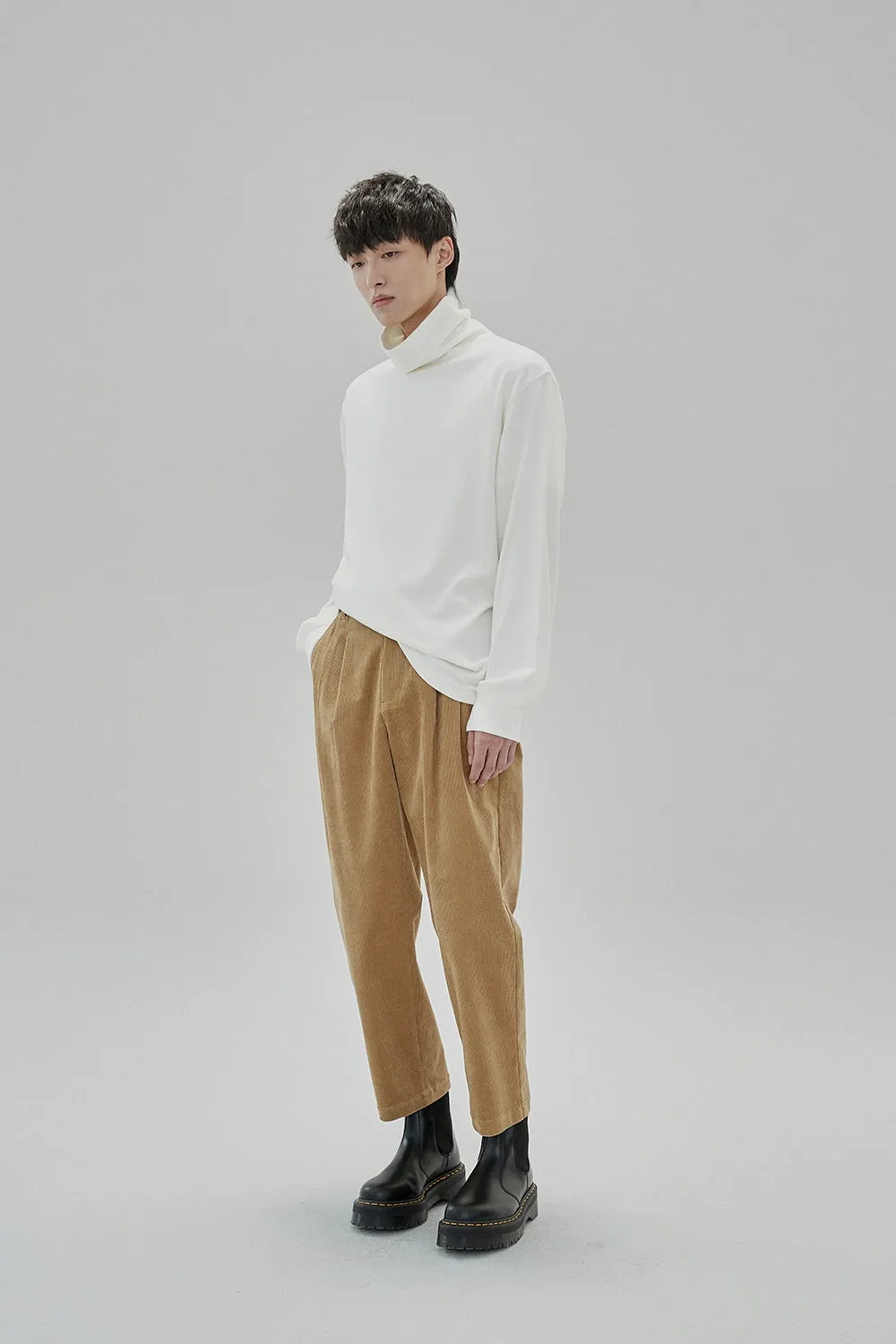 Ruched Turtleneck Oversized Long Sleeve Base Layer