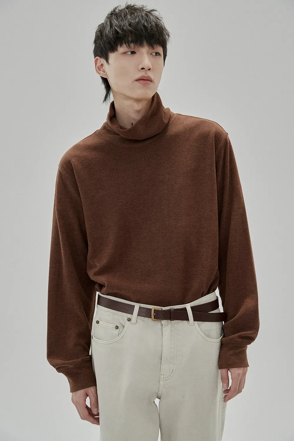 Ruched Turtleneck Oversized Long Sleeve Base Layer