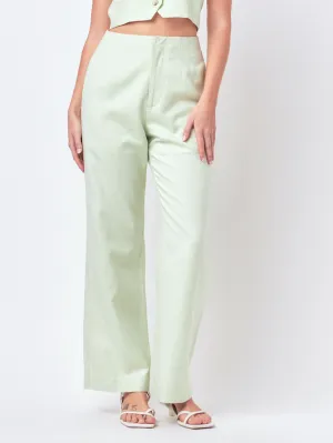 Sage linen blend pants