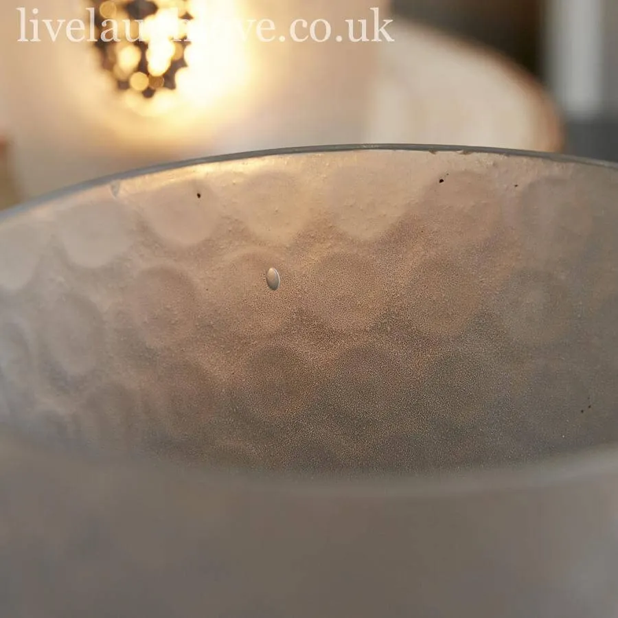 Set of 3 Large Glass Tea Light/Candle Holders With Oval Diamante Brooch ***Second***