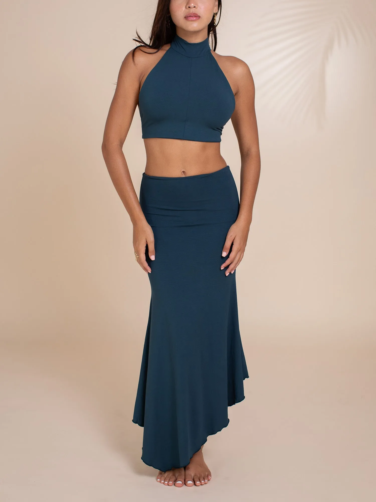 Sophia Reversible Midi Skirt - Atlantis Blue