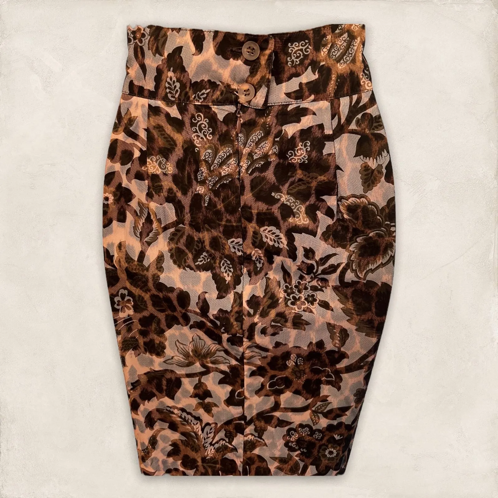 Sportmax Max Mara Vintage Brown Floral Mesh Mini Skirt UK 10 US 6 EU 38 IT 42