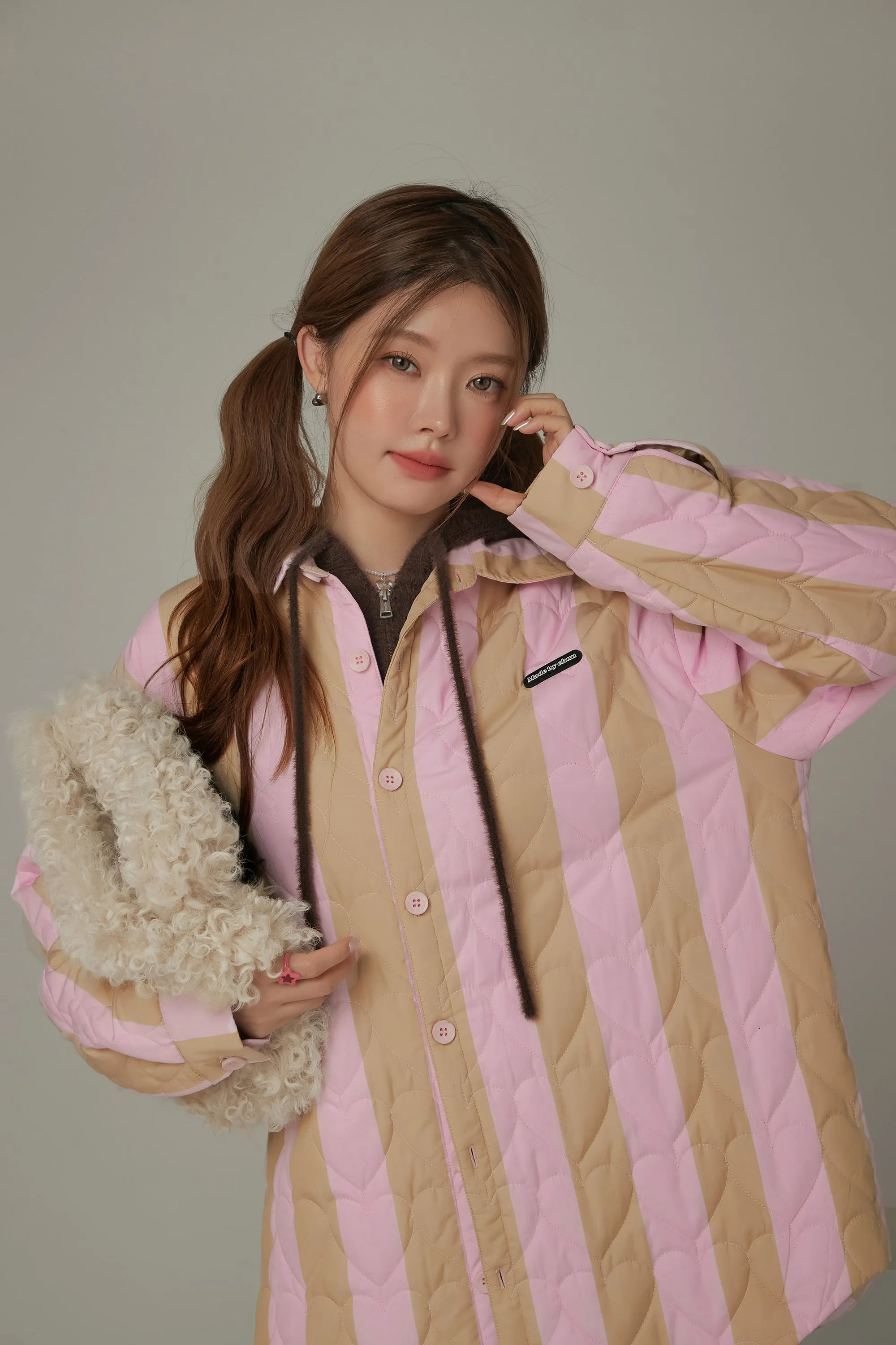 Striped Heart Quilted Jacket