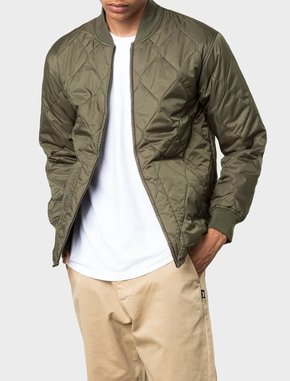 Stussy Quilted Military Mens Jacket - Olive