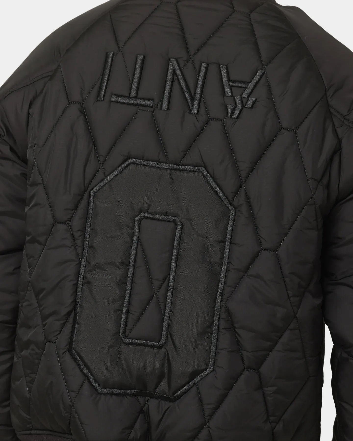 The Anti Order Corvus Quilted Bomber Jacket Black/White