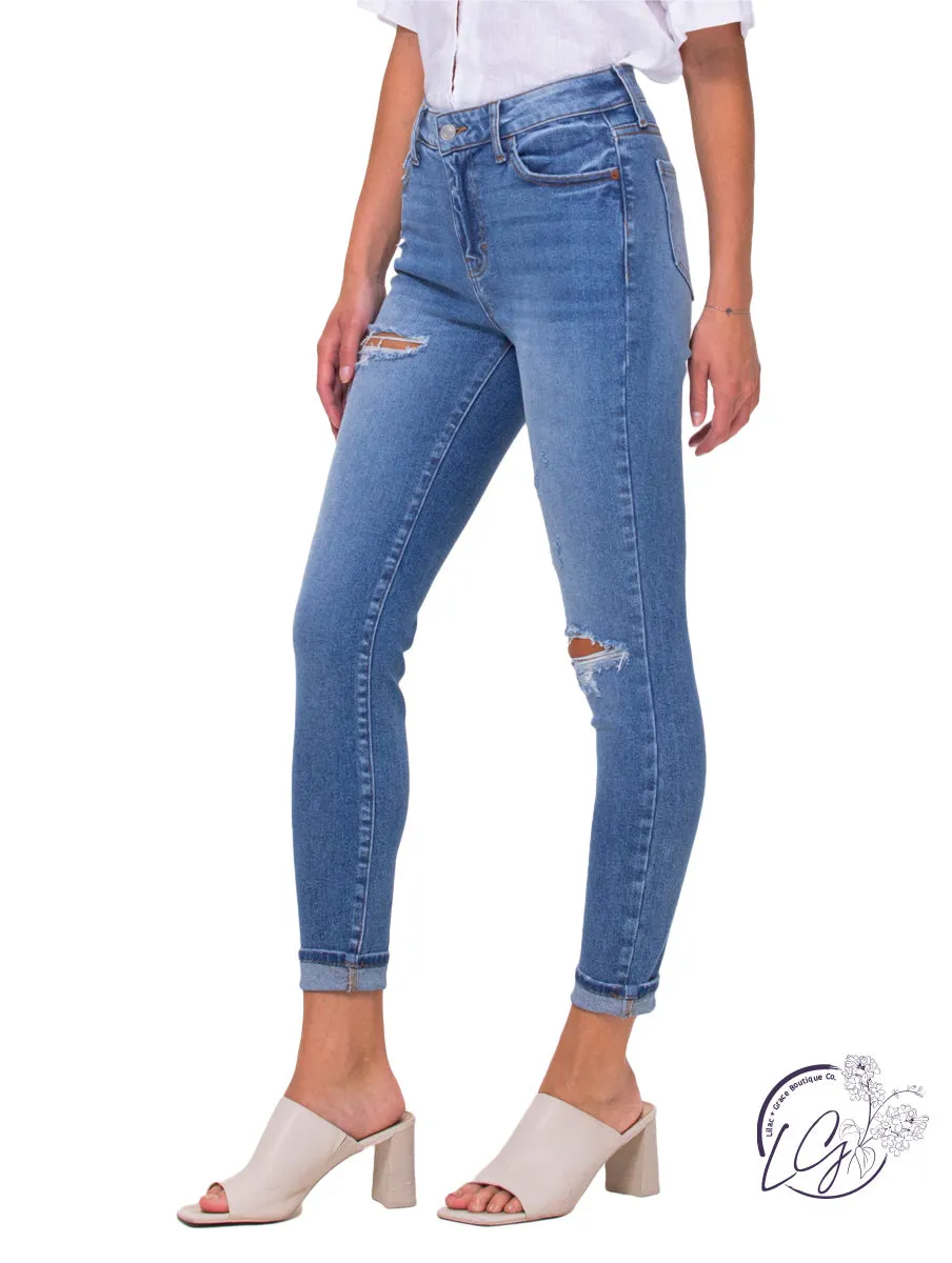 Tiana Mid-Rise Destroyed Skinny by Cello Jeans