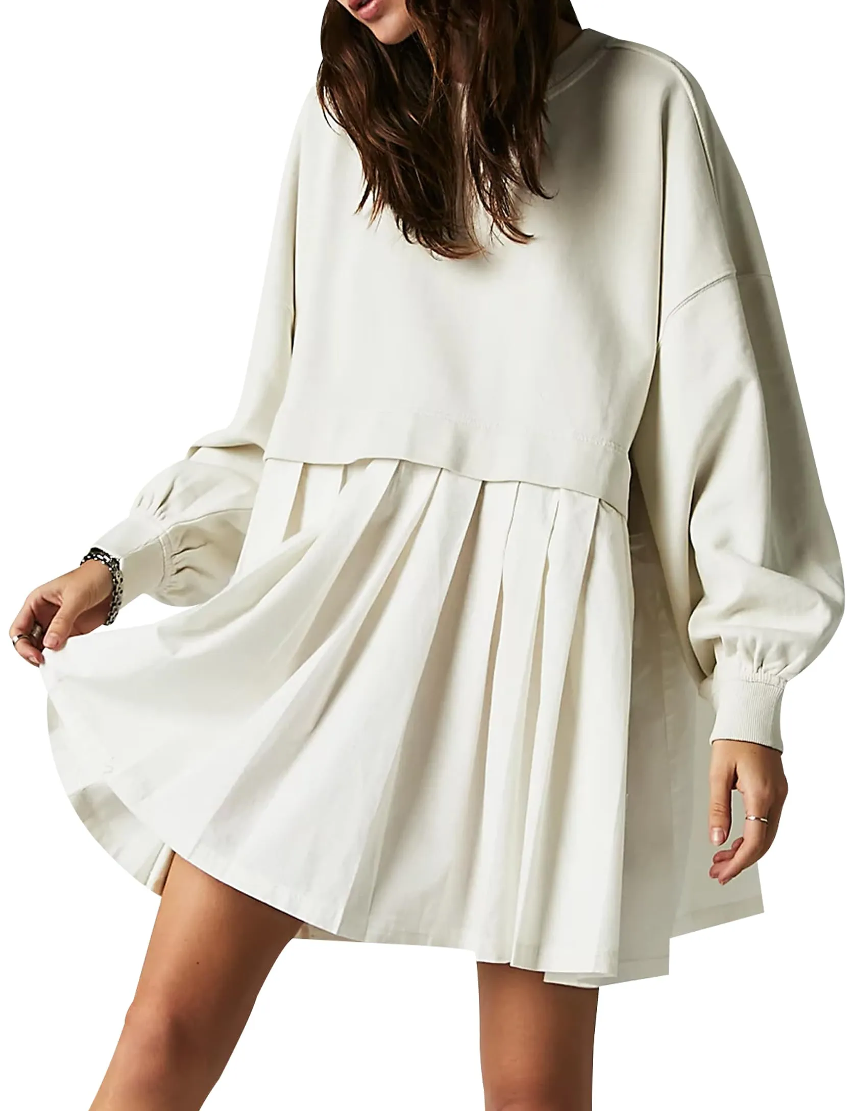 Womens Oversized Sweatshirt Dress Crewneck Mini Dress